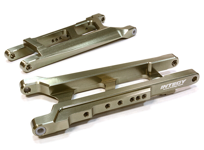 Integy Billet Machined T3 Lower Suspension Arm (2), Grey - Traxxas Stampede 4x4/Slash 4x4