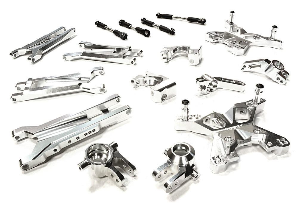 Integy Billet Machined Lower Suspension Arm Silver Kit - Traxxas Slash 4x4