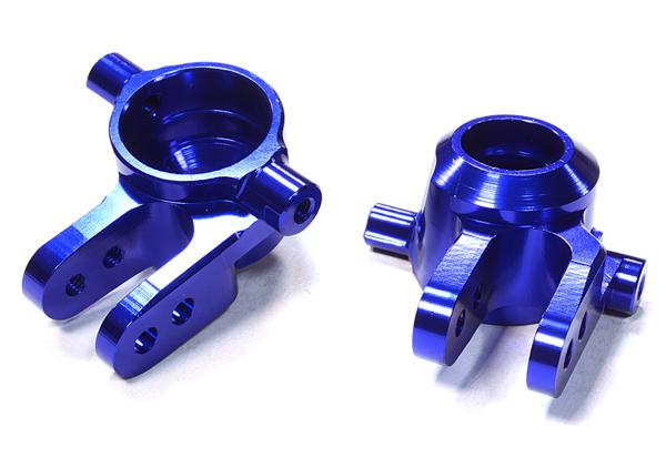 Integy Billet Machined Steering Knuckles, Blue - Traxxas Rustler 4X4, Slash 4x4