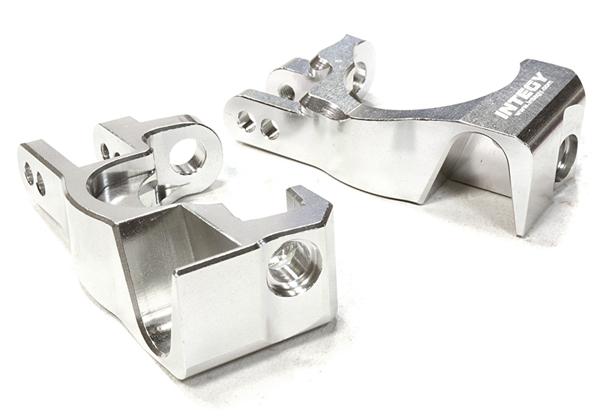 Integy Billet Machined Caster Blocks, Silver - Traxxas Rustler 4X4, Slash 4x4