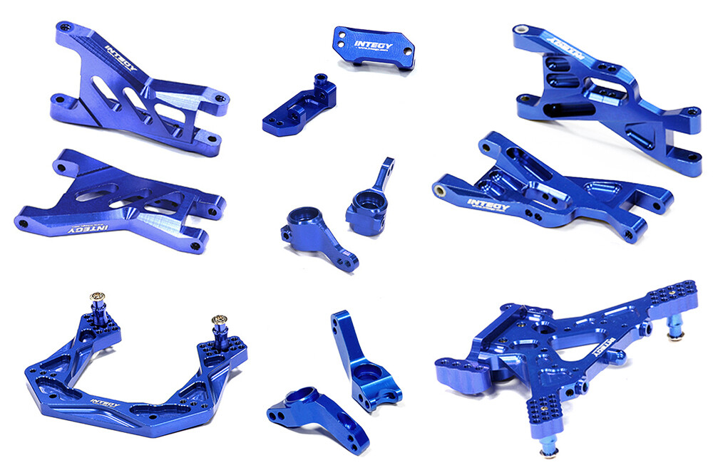 Integy Billet Suspension Kit, Blue - Traxxas Bandit