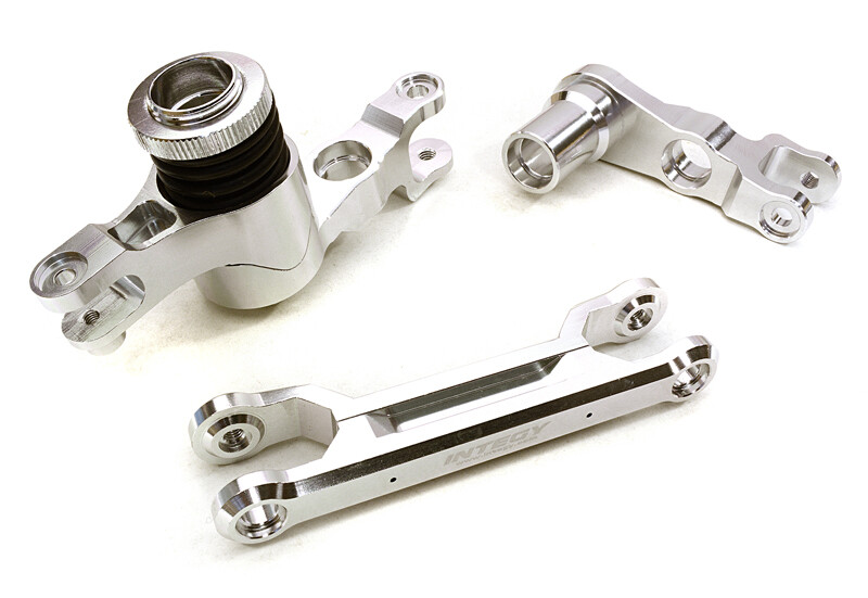 Integy Billet Machined Steering Bell Crank Set, Silver - Traxxas X-Maxx