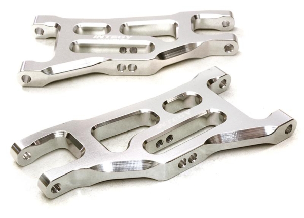 Integy Billet Machined Front Lower Arms, Silver - Traxxas Rustler/Slash 2WD/Stampede 2WD