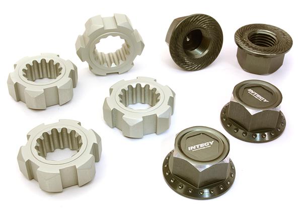 Integy Billet Machined 24mm Wheel Adapters & 17mm Wheel Nuts, Gun Metal - Traxxas X-Maxx