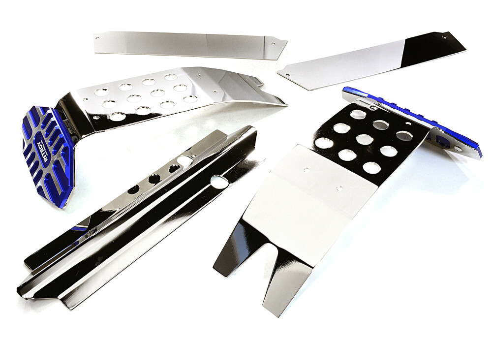 Integy Metal Complete Skid Plate Kit, Blue - Traxxas X-Maxx