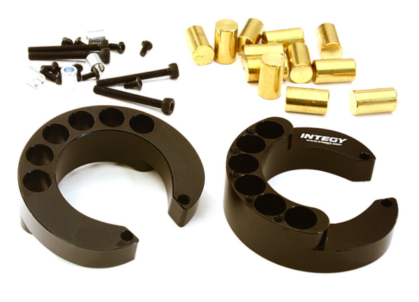 Integy Portal Axle Counterweight Add-On (2) for Traxxas TRX4 Scale & Trail Crawler, Black