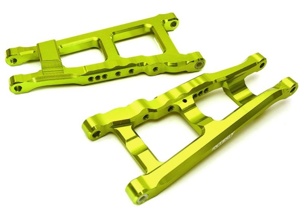 Integy Billet Machined Lower Suspension Arms, Silver - Traxxas Rustler 4X4 - Groen