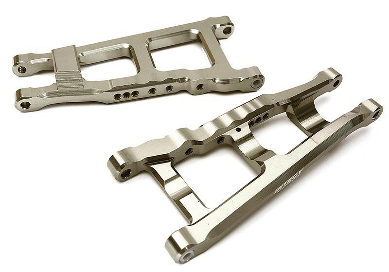 Integy Billet Machined Lower Suspension Arms, Grey - Traxxas Rustler 4X4
