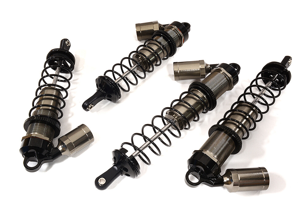 Integy Billet Machined Piggyback Shock Set, Grey - Arrma Kraton 6S