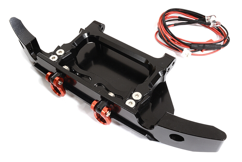Integy Realistic Front Alloy Bumper w/ LED for Traxxas TRX-4 Black