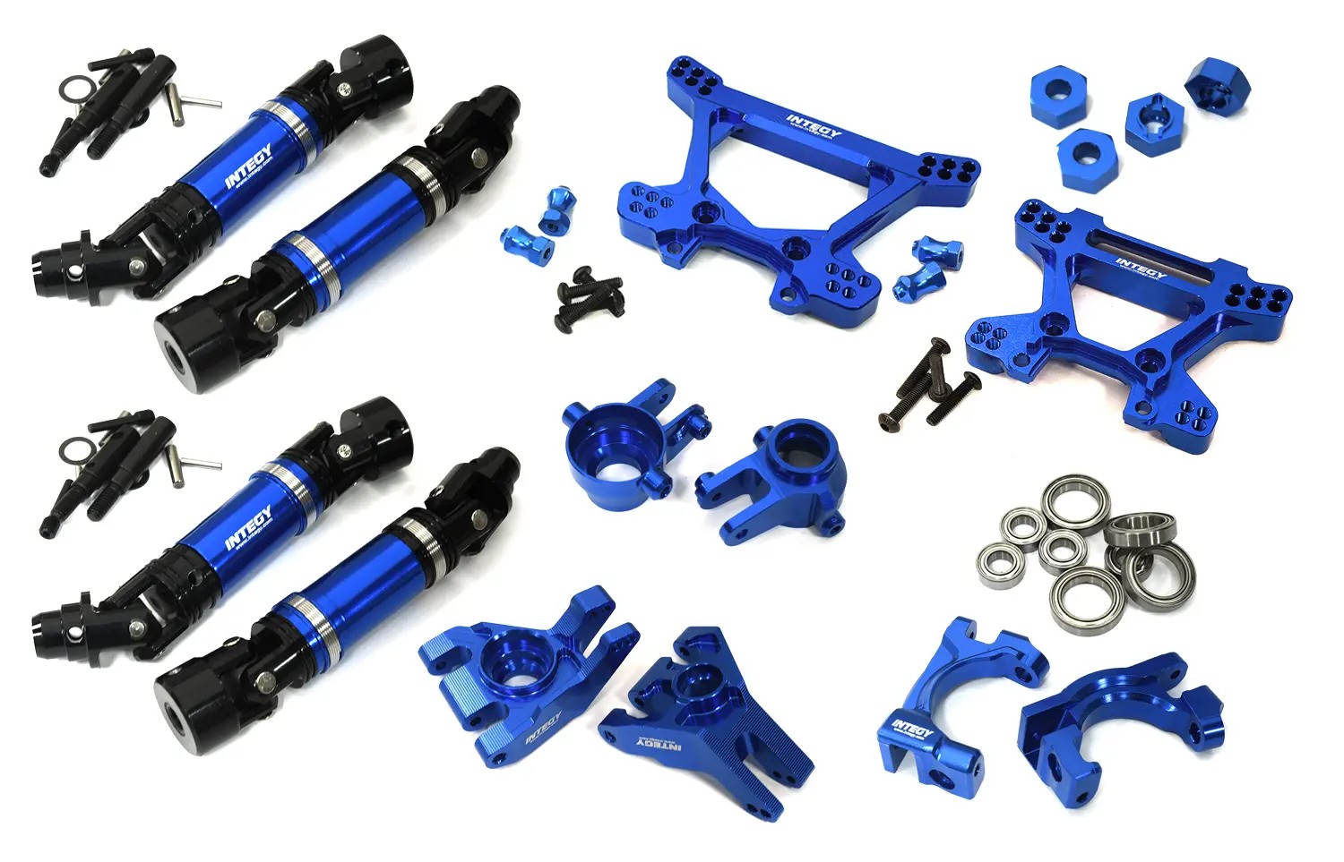 Integy VXHD Billet Machined Conversion Kit, Blauw - Traxxas Rustler 4x4, Traxxas Hoss 4x4
