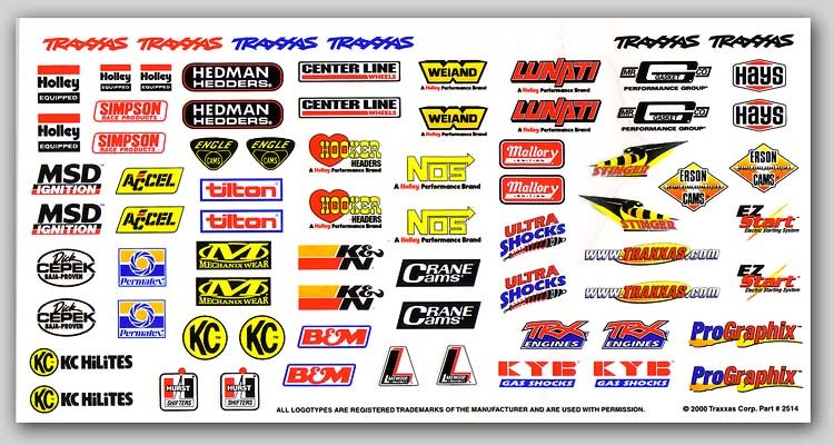 Traxxas - Decal sheet, racing sponsors (TRX-2514)