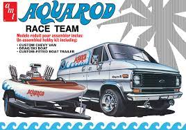 AMT 1/25 Aquarod Race Team - Chevy van - Ski Boat - Boat Trailer