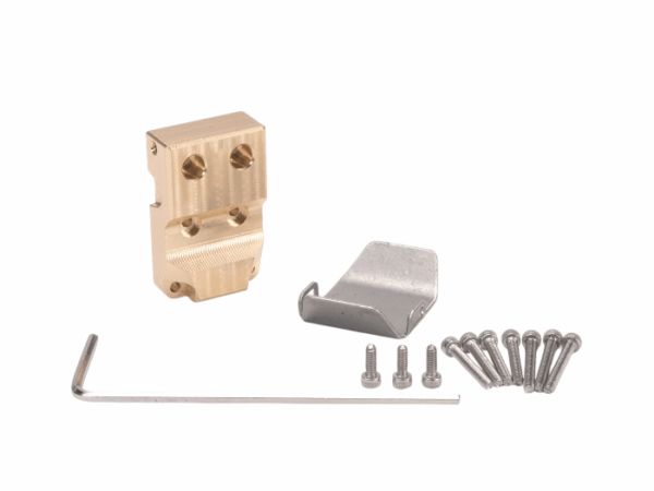 Brass Differential Cover Set w/ Stainless Steel Axle Skid Plate - Axial SCX24