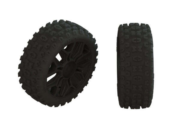 Arrma Dboots 2HO Tire Set Glued Gun Metal (2) (ARA550088)
