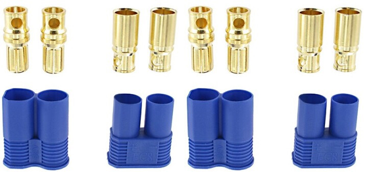 EC8 stekker Man + Vrouw incl. bussen (2 paar)