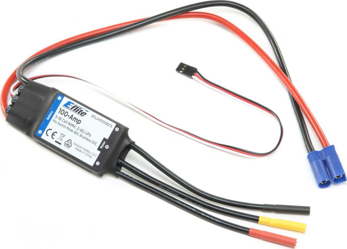 E-Flite - 100-Amp Pro Switch-Mode BEC Brushless ESC with 270mm Lead: EC5 (EFLA10100AEC5)