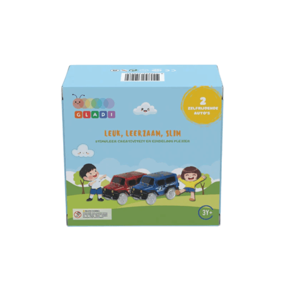 Gladi Magnetisch Speelgoed - Uitbreidingsset - 2 auto's