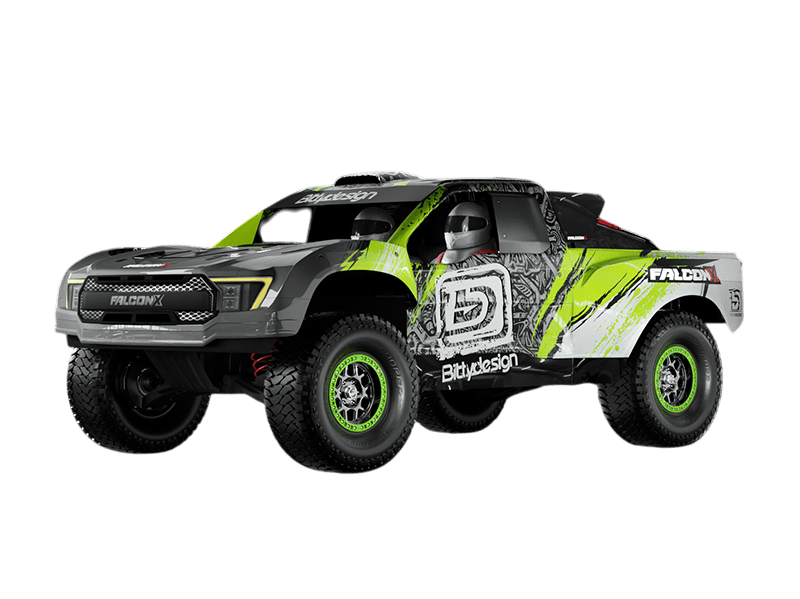 Bittydesign FALCON-X 1/7 Pre-Painted Body For TRAXXAS UDR, Pre-Cut, 1.5mm - GREEN