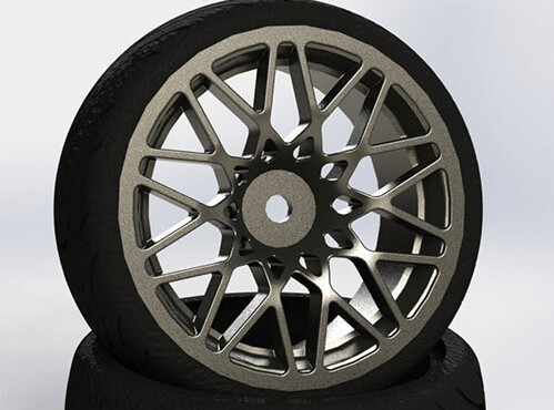 Fastrax 1/10 onroad banden op gun metal ster spaak velgen