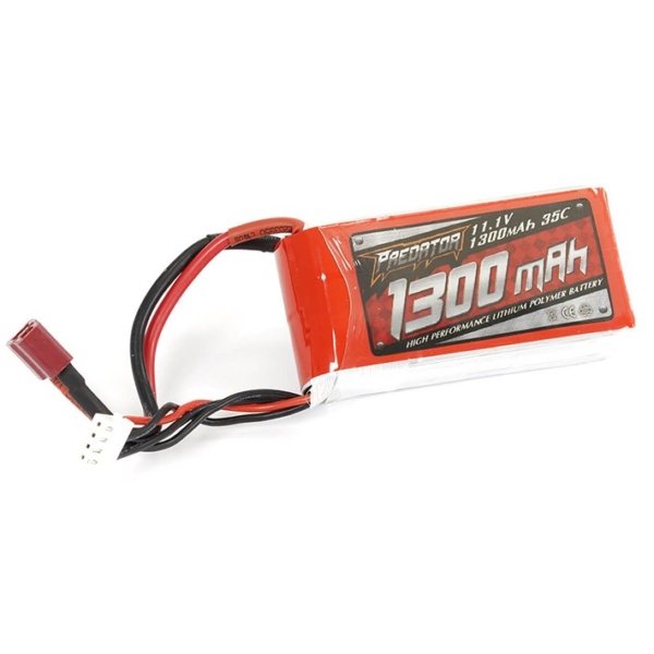 FMS - 11.1V 3S 1300Mah Lipo Battery (Fox/Rafale/F4D-1/A4/Asw28/Ez) - Deans Connector (FMS-BATT-11.1V-1300MAH)