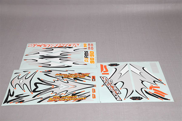 FMS - 90Mm Super Scorpion Stickers Orange (FMSRA109O)