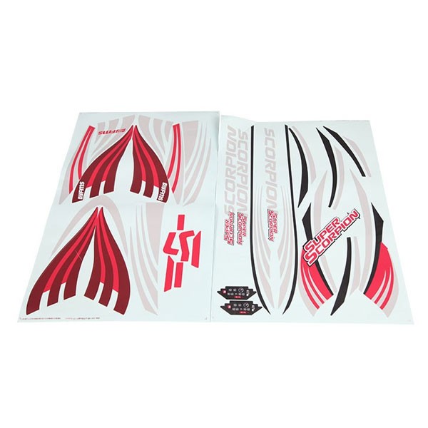 FMS - 90Mm Super Scorpion Stickers Red (FMSRA109R)
