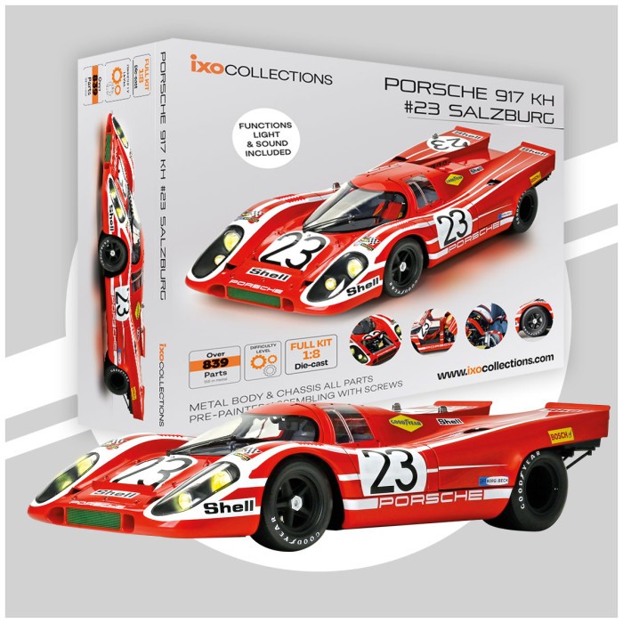 IXO Collection - 1/8 Porsche 917KH metalen bouwpakket Rood