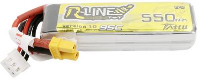 GensAce Tattu R-Line Lipo 95c 7,4 volt 550mah met XT30 Stekker