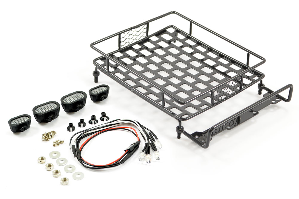 Bagagerek, met 4 lampen, 165x112mm - Zwart