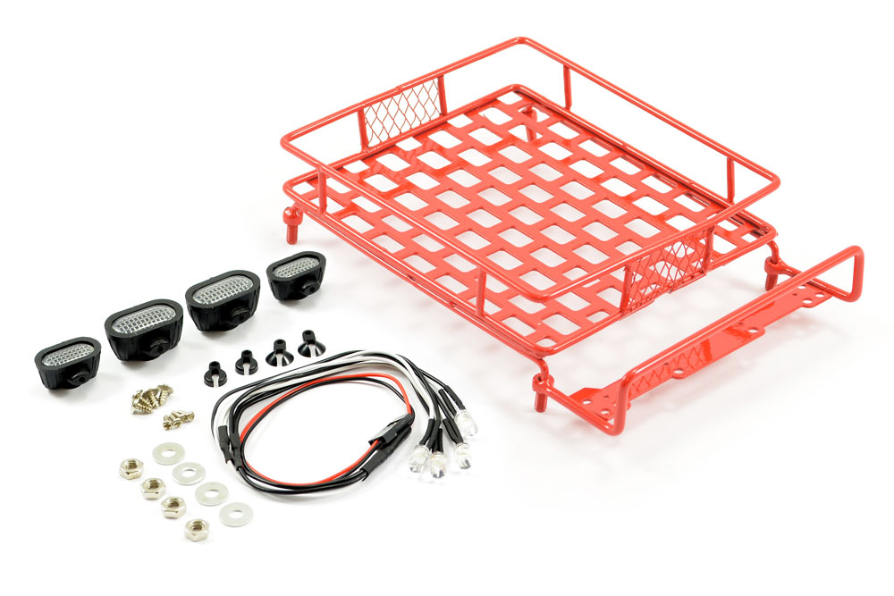 Bagagerek, met 4 lampen, 165x112mm - Rood