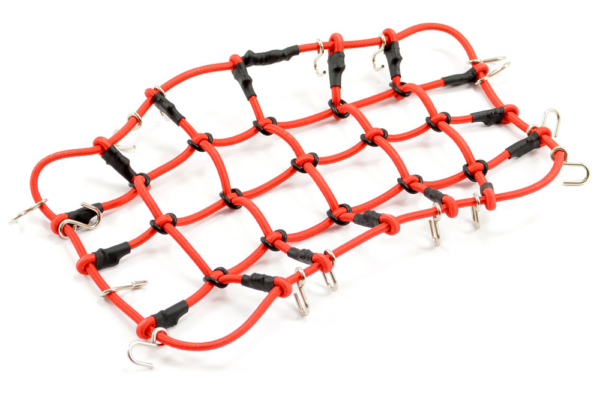 Luggage Net w/Hooks L190mm / W110mm (Unstretched) - Rood