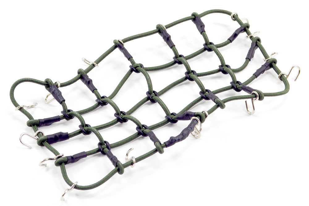 Luggage Net w/Hooks L190mm / W110mm (Unstretched) - Groen