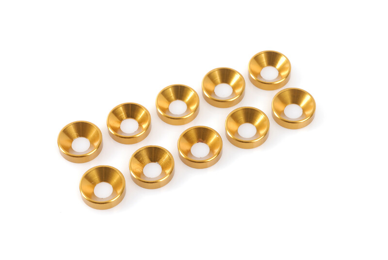 Sluitring M3 "Goud" voor verzonken schroeven, Aluminium (10st)