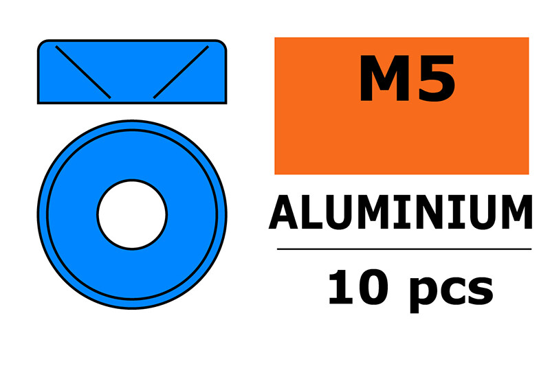 Sluitring M5 "Blauw" voor verzonken schroeven, Aluminium (10st)