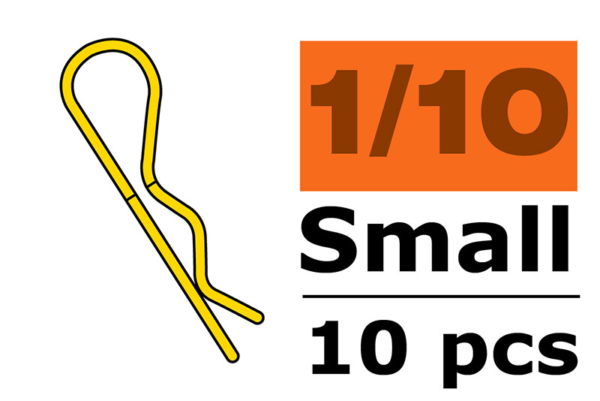Body clips voor 1/10, goud, 45 graden gebogen (10 stuks)