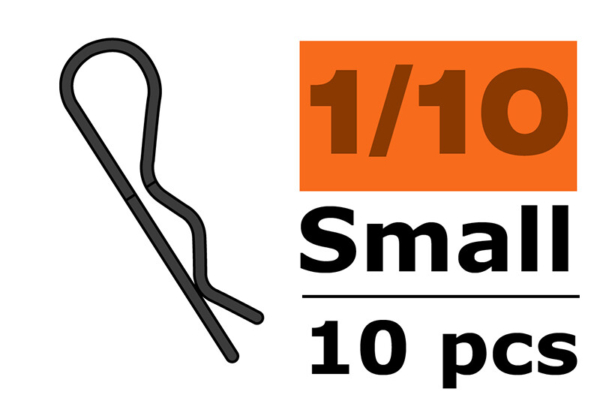Body clips voor 1/10, zwart, 45 graden gebogen (10 stuks)