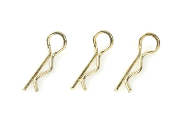 Body clips voor 1/8, goud, medium, 45 graden gebogen (10 stuks)