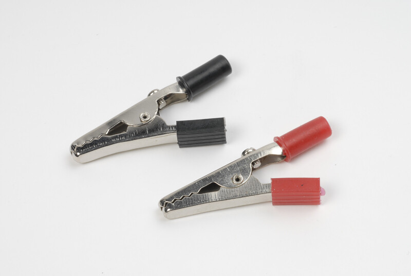 Krokodil klem medium, Rood + Zwart (1set)