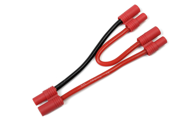 Y-kabel serieel 3.5mm goudstekker, silicone kabel 14AWG (1st)