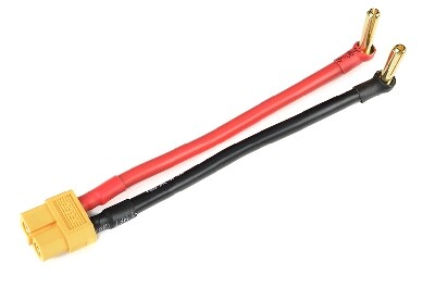 Conversie kabel Bullit 4mm Gold > XT60 Man met silicone kabel 12AWG (12cm)
