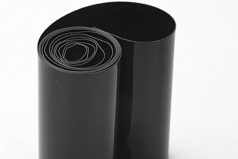 Krimpkous 46mm, Zwart transparant (1m)