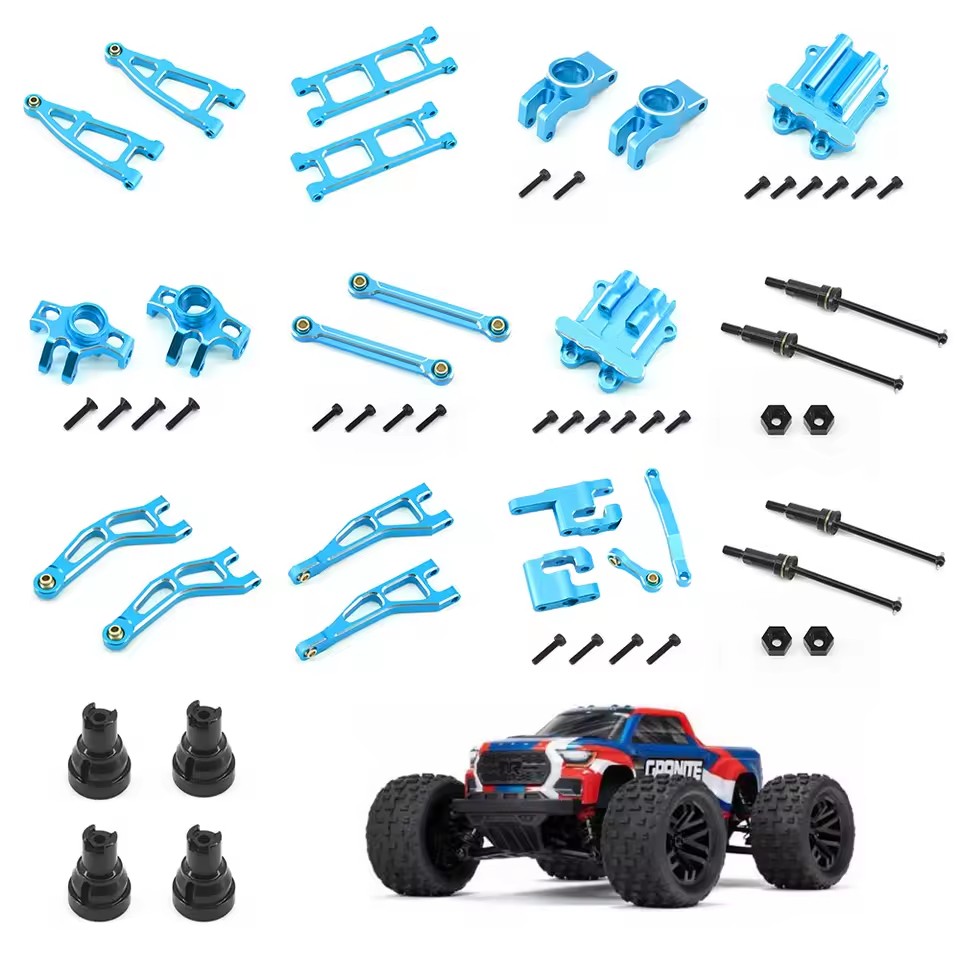 Aluminium / Metalen upgrade set voor de Arrma 1/18 Granite Grom - Blauw