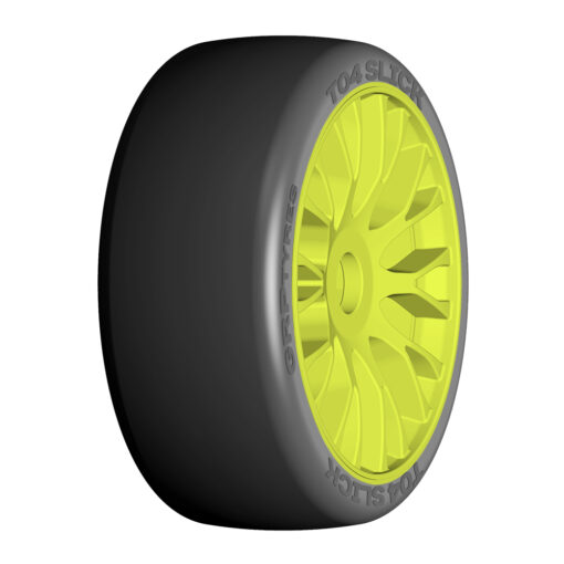 GRP GT-T04 Slick - XM5 Medium - Mounted on new Flex Yellow wheel - 1 pair