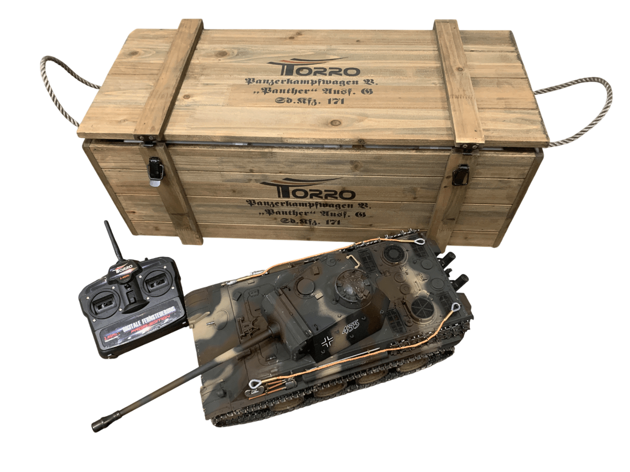 Tweedehands Torro 1/16 RC Panther G tarn BB Rauch in houten krat