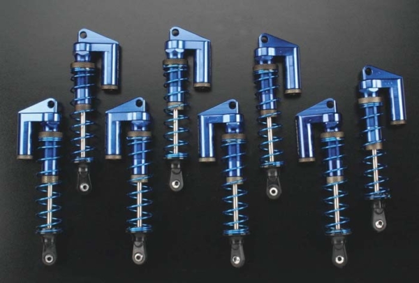Integy MSR4 Shocks w/piggyback Blauw voor Traxxas E-Maxx/T-Maxx