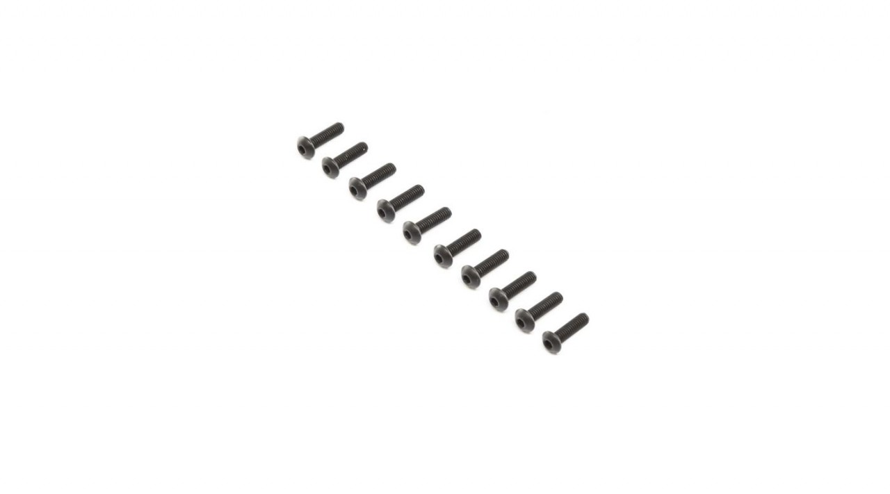 Button Head Screws, Steel, Black Oxide, M4 x 14mm (10) (LOS255014)