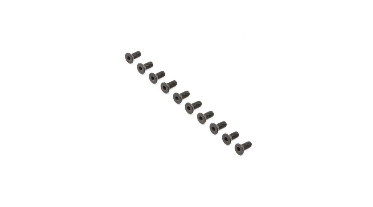 Flat Head Screws, Steel, Black Oxide, M4 x 10mm (10) (LOS255016)