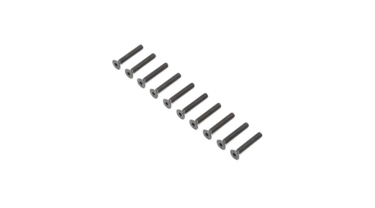 Flat Head Screws, Steel, Black Oxide, M4 x 25mm (10) (LOS255018)