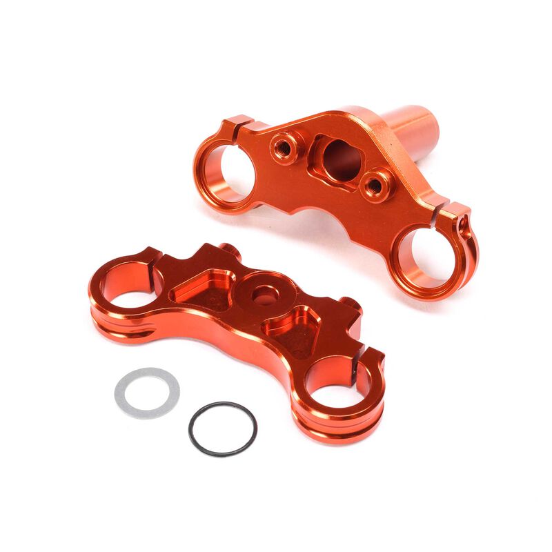 Losi - Aluminium Triple Clamp Set, Orange: Promoto-MX (LOS364004)